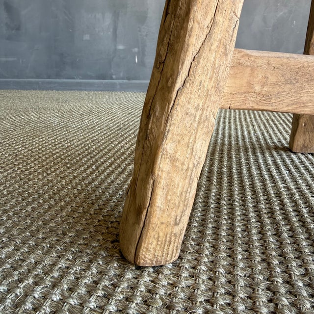 Brown Vintage Elm Wood Chop Block Table #L03 For Sale - Image 8 of 9