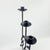 Hand Forged Iron Candelabra Set of 3 (91-111cm) Antique Copper Finish Floor Standing Sculpted Twist & Leaf Node Estate Set For Sale - Image 4 of 6