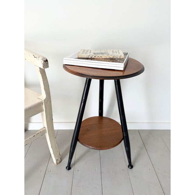 Antique Ebonised and Turned Wooden Side Table, 1890s For Sale - Image 9 of 9