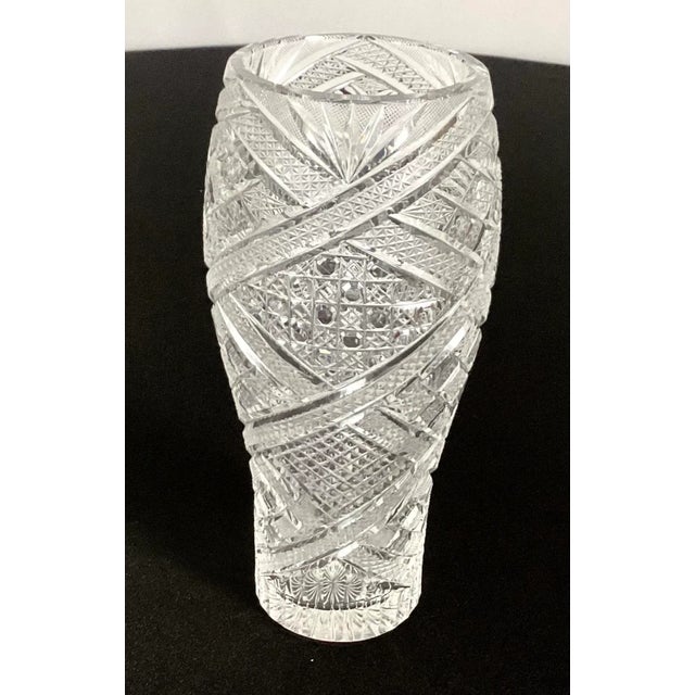 1980s 1980s Large Cut Glass Vase For Sale - Image 5 of 7
