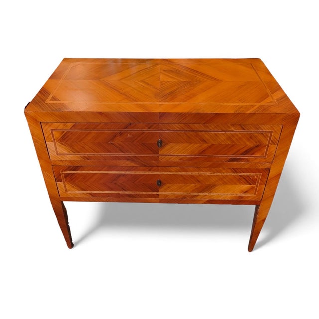 Italian Neoclassical Chevron Chests of Drawers, 1890s, Set of 2 For Sale - Image 3 of 5