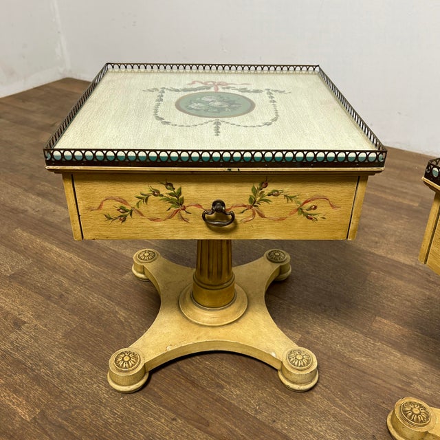 Mid-Century Modern Pair of Mid-Century Regency Revival Side Tables Circa 1960s For Sale - Image 3 of 9