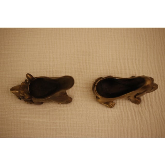 Metal 1930s Ronson Solid Brass Dog Pipe Rests - Scottie & Hound - Pair For Sale - Image 7 of 18