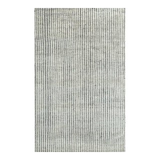 5x8 Graceful Vibrant Ivory Geometric Modern Hand Knotted Wool Carpet Rug For Sale