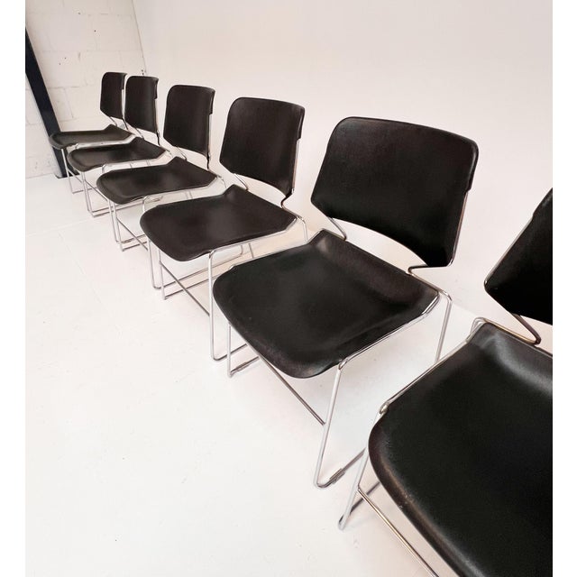 Mid-Century Modern Vintage Black Matrix Chairs by Thomas Tolleson for Krueger, 1970s, Set of 6 For Sale - Image 3 of 17