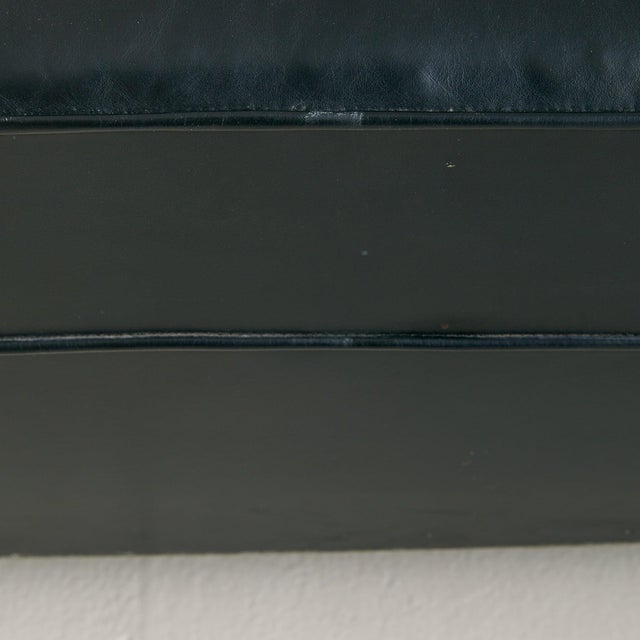 Vintage French Black Leather High-Back Club Chair with Wooden Legs - 2 Available For Sale - Image 18 of 18