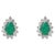 Vintage Style Pear Cut Emerald Diamond Halo Studs in Sterling Silver, a Pair For Sale - Image 10 of 13