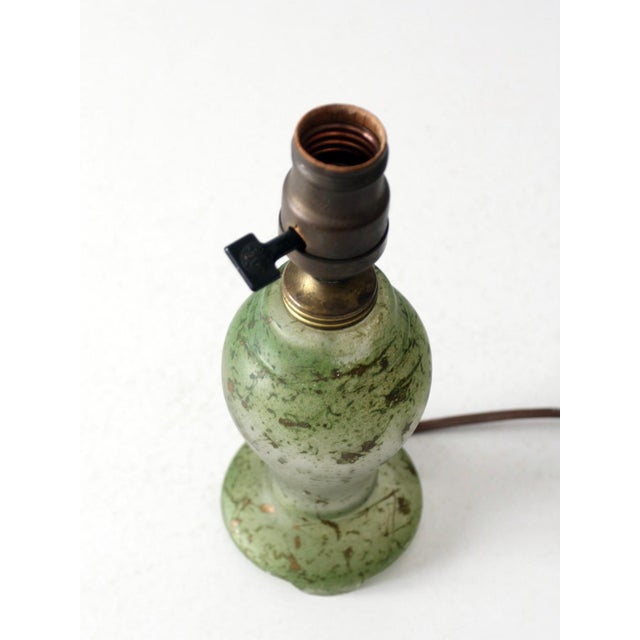 Glass Vintage 1930s Green Glass Table Lamp For Sale - Image 7 of 13