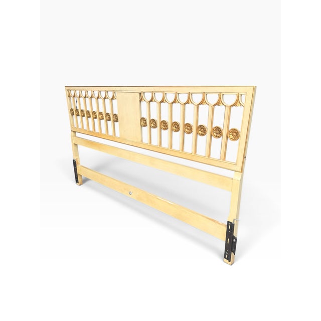 1960s Vintage Baker Furniture Neoclassical Gilt King Headboard For Sale - Image 5 of 9
