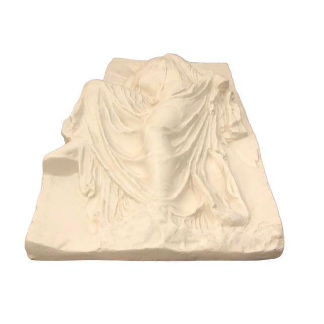 White Vintage 1970’s Relief of Nike Adjusts Her Sandal 3 Dimensional Sculptural Wall Hanging For Sale - Image 8 of 12