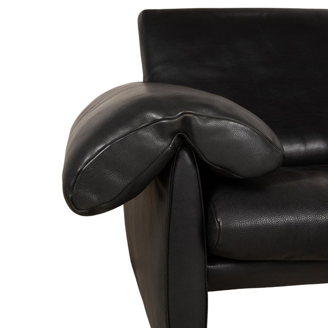 DS 10 Leather Two Seater Black Sofa from de Sede For Sale - Image 4 of 17