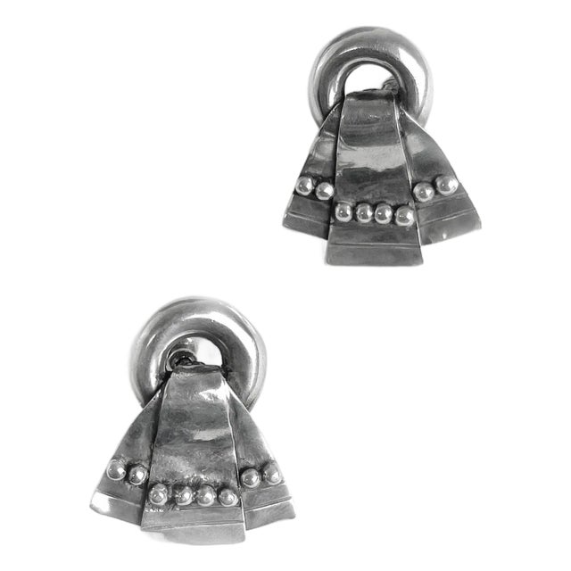 A Pair of William Spratling Sterling Silver Earrings For Sale