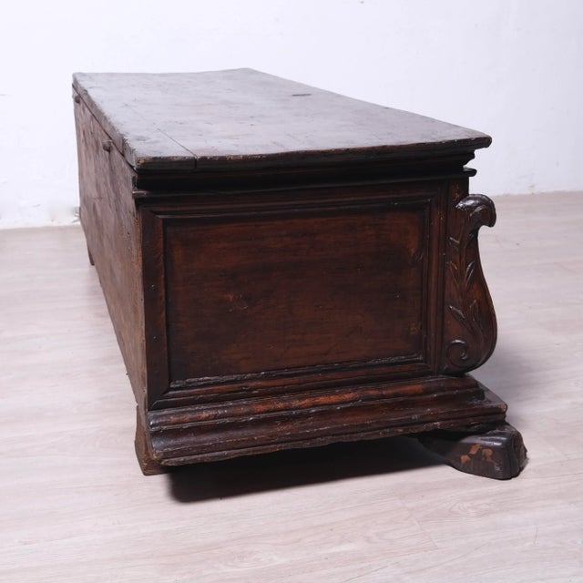 17th Century Carved Walnut Chest, Italy, 1890s For Sale - Image 13 of 18
