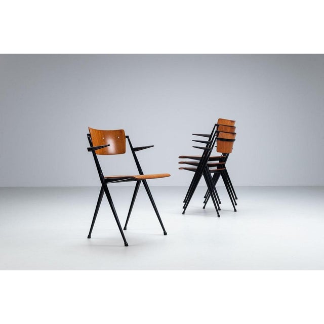 1960s Pyramid Dining Chairs by Wim Rietveld for Ahrend De Cirkel, Netherlands, 1960s, Set of 4 For Sale - Image 5 of 13