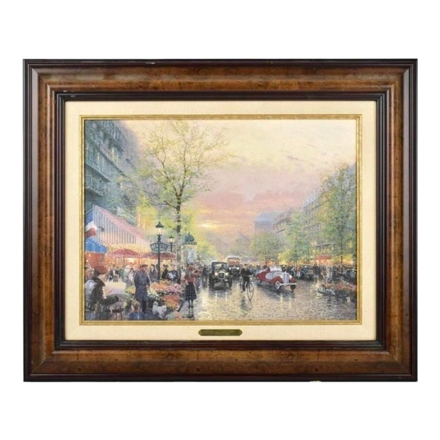 Thomas Kinkade "Paris, City of Lights" Lithograph on Artist Canvas, Framed For Sale