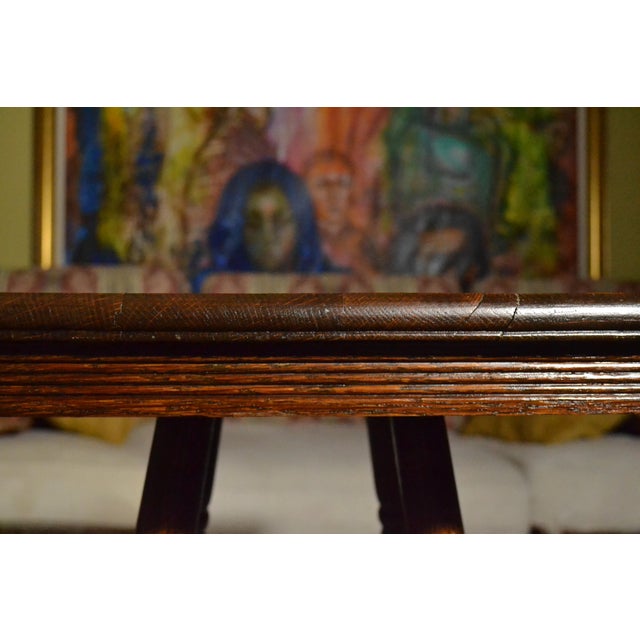 Late 19th Century Antique Victorian Tiger Oak Parlor Side Table 2 Tier Eastlake Carved Spool Leg For Sale - Image 5 of 8