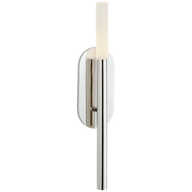 Rousseau Medium Bath Sconce in Polished Nickel with Etched Crystal Designer: Kelly Wearstler Height: 20" Extension: 2.75"...