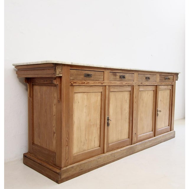French Pine and Marble Top Counter, Early 20th Century For Sale - Image 10 of 18