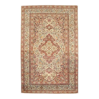 Antique Zabihi Collection Persian Pictorial Isfahan Rug - 4'7" x 6'7" For Sale
