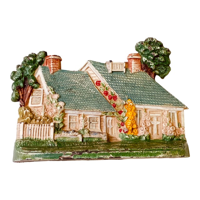 Vintage Hubley Cast Iron Cottage Doorstop #211 - American Victorian, Cape Cod Style For Sale