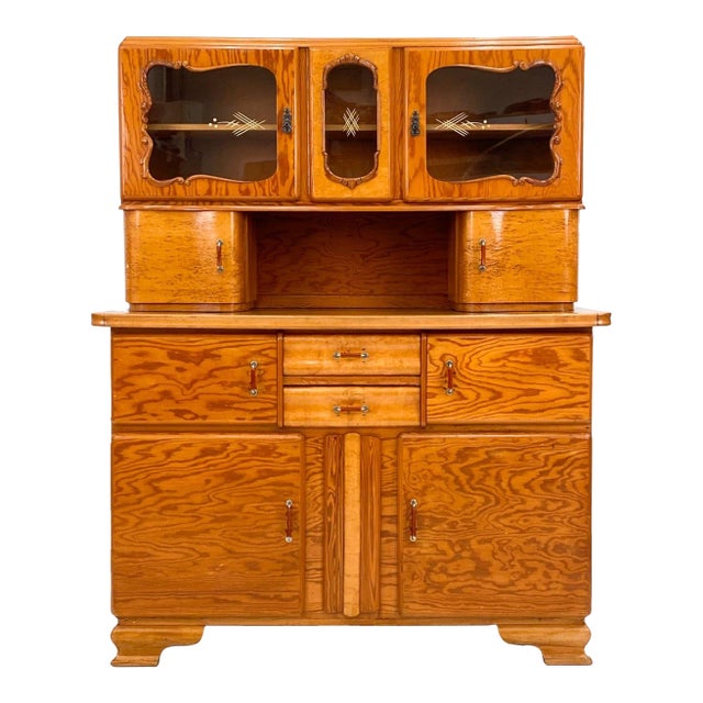 Mid 20th Century Art Deco Hoosier Cabinet, Attributed For Sale