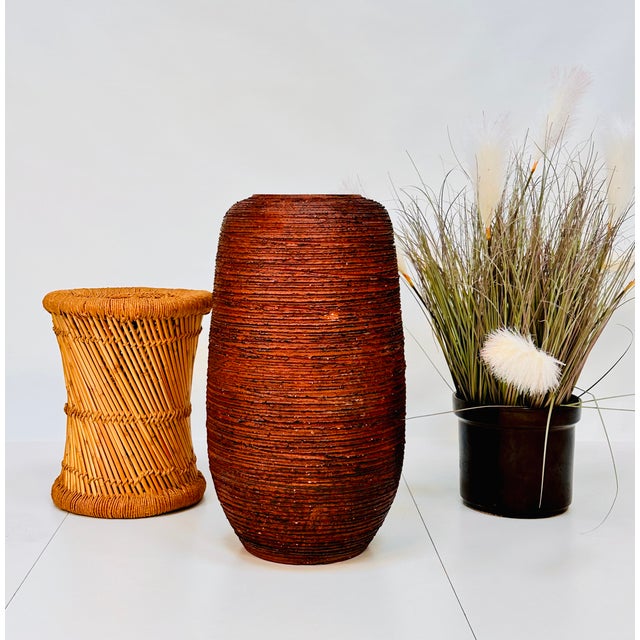 Large Handcrafted Fire Clay Ceramic Art Floor Vase from Spara Keramik, Germany, 1950s For Sale - Image 14 of 18