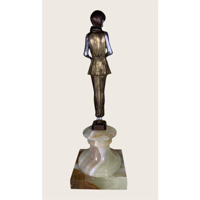 1960s 1960s Art Deco Pajama Girl Hands in Pockets Bronze Signed Lorenzl For Sale - Image 5 of 10