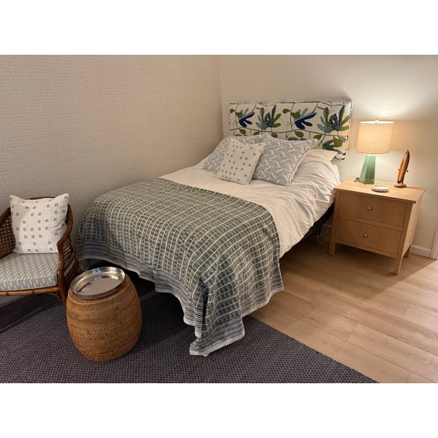 Contemporary Queen Headboard, Thibaut Linen, Wall-Mount Only – Brand New For Sale - Image 3 of 8