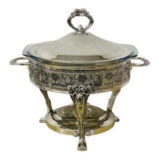 Vintage Silverplate Chafing Dish For Sale