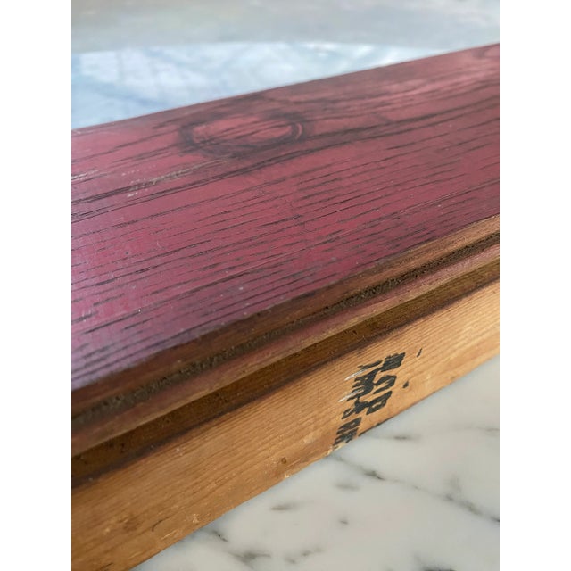 Primitive Folk Art Sculptural Wall Shelf in Red Paint For Sale - Image 11 of 18