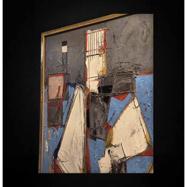 1950s Claude Vénard, View of a Port, 20th Century, Oil on Canvas For Sale - Image 5 of 6