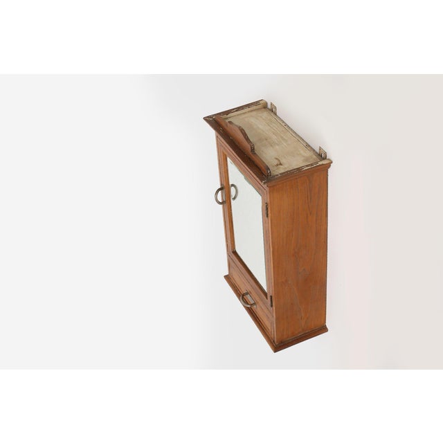 Art Deco Shaving Cabinet in Oak with Mirror, France, 1930s For Sale - Image 12 of 15
