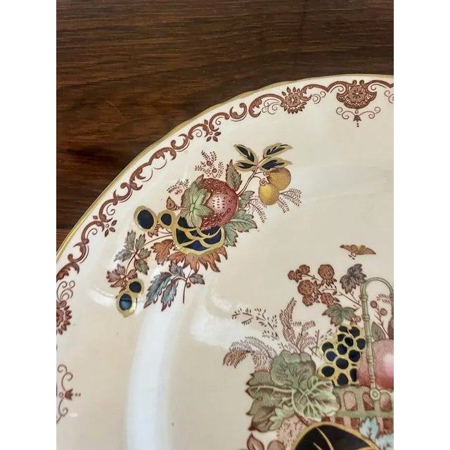 Antique Hand Painted Masons Ironstone Plate, 1920 For Sale - Image 4 of 7