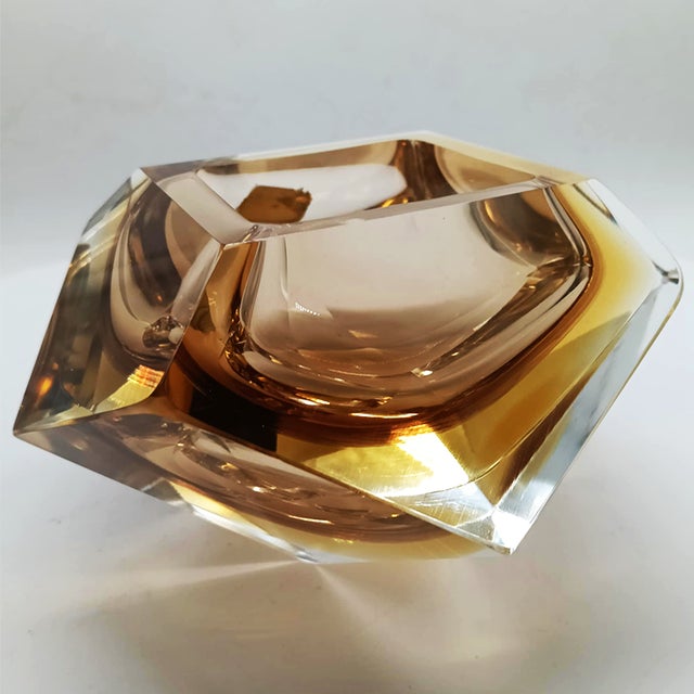 Flavio Poli Vintage Italian Multifaceted Ashtray in Murano Glass by Flavio Poli for Seguso, 1960s For Sale - Image 4 of 8