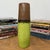 Rustic Cylinder Shaped Pistachio Green Ceramic Vase with Brown Top For Sale - Image 3 of 9