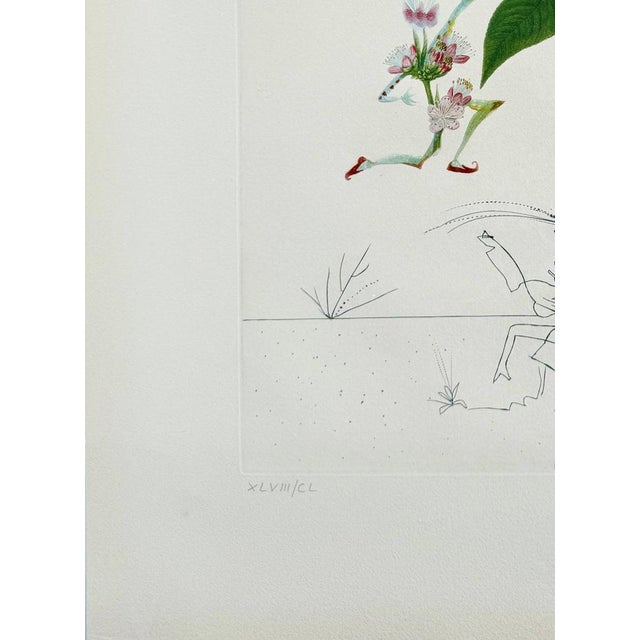 Salvador Dali, Penitent Peach Tree from Flordali Suite, 1969, Lithograph with Drypoint Etching For Sale - Image 4 of 9