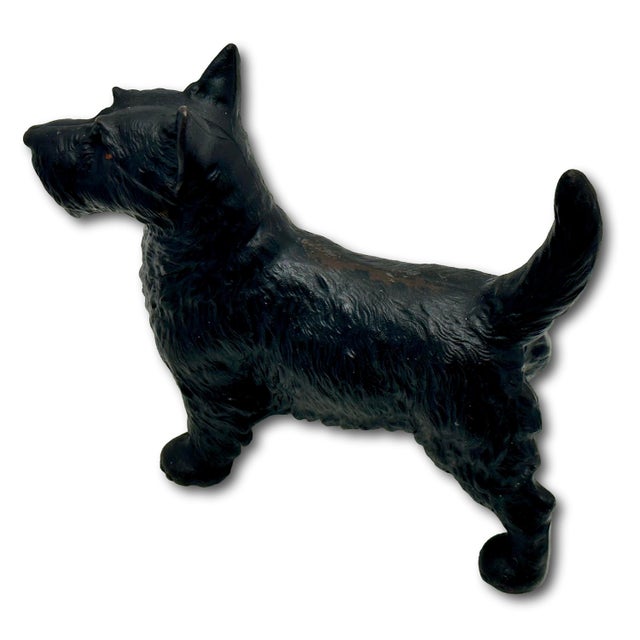 Very Nice Vintage Hubley Manufacturing Co. Cast Iron Standing Scottish Terrier - Scottie Dog Doorstop - Circa 1930s For Sale - Image 11 of 18