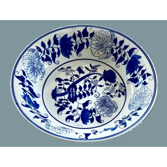 Late 20th Century Large Chinoiserie Decorative Porcelain Bowl For Sale - Image 5 of 5
