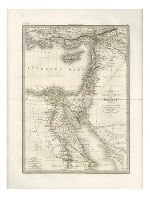 Antique Map of Syria, Egypt and the Nile Delta by Lapie, 1838