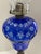 Late 19th Century Cut to Clear Cobalt Blue Oil Lamps W/Brass & Marble Bases - a Pair For Sale In West Palm - Image 6 of 12
