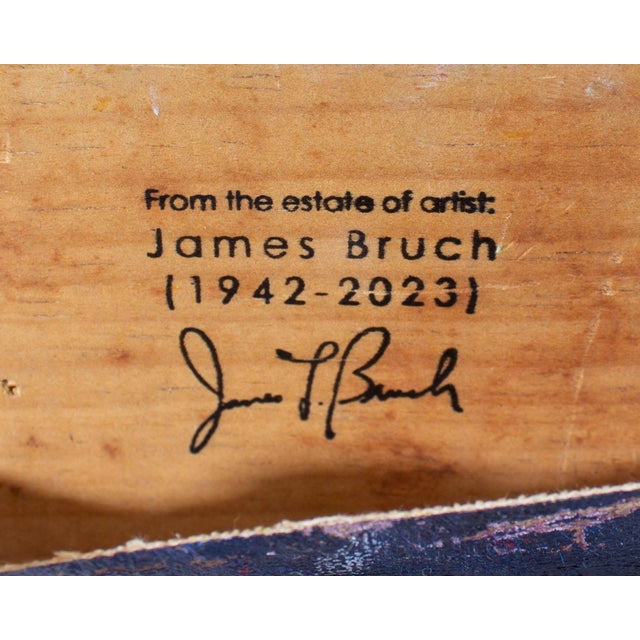 Abstract Oil Painting on Canvas by James L. Bruch For Sale - Image 9 of 9