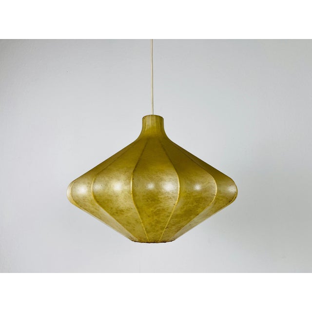 Plastic Mid-Century Modern Cocoon Pendant Light, 1960s, Italy For Sale - Image 7 of 11