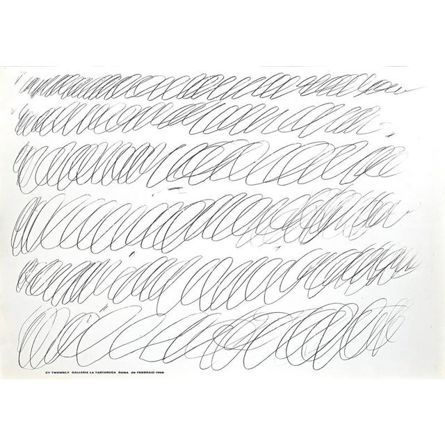 Cy Twombly Exhibition Galleria La Tartaruga 1968 is a very rare and precious exhibition offset print on ivory colored...