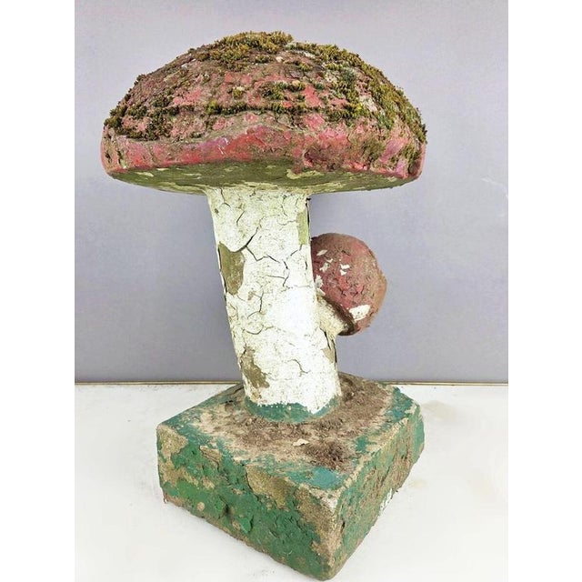 Sculpture Materials Polychrome Cement Mushroom, 1970s For Sale - Image 7 of 8