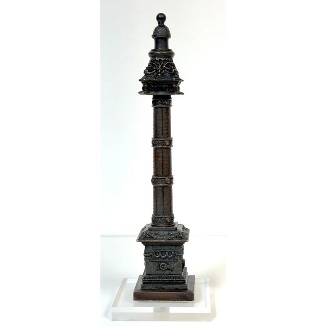 Grand Tour Ferdinand Barbedienne French Grand Tour Bronze Paschal Column, circa 1870 For Sale - Image 3 of 18