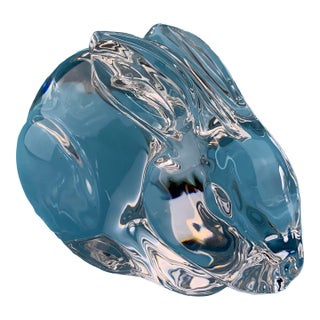 Vintage Val St. Lambert Crystal Rabbit For Sale