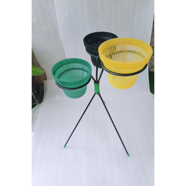 Vintage Tripod Plant Stand in Lacquered Metal, 1950s For Sale - Image 13 of 18