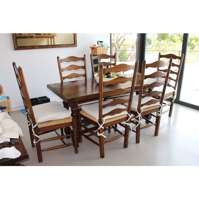 Vintage Ladderback Rush Seat Side Chairs Set of 6 For Sale - Image 16 of 17