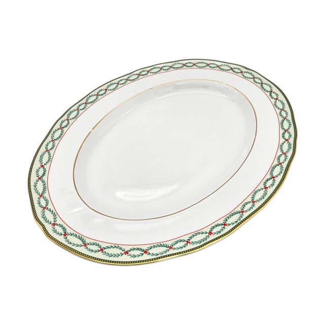 Wedgwood Wedgwood “Royal Garland” Fine Bone China Oval Platter, England (13") For Sale - Image 4 of 9