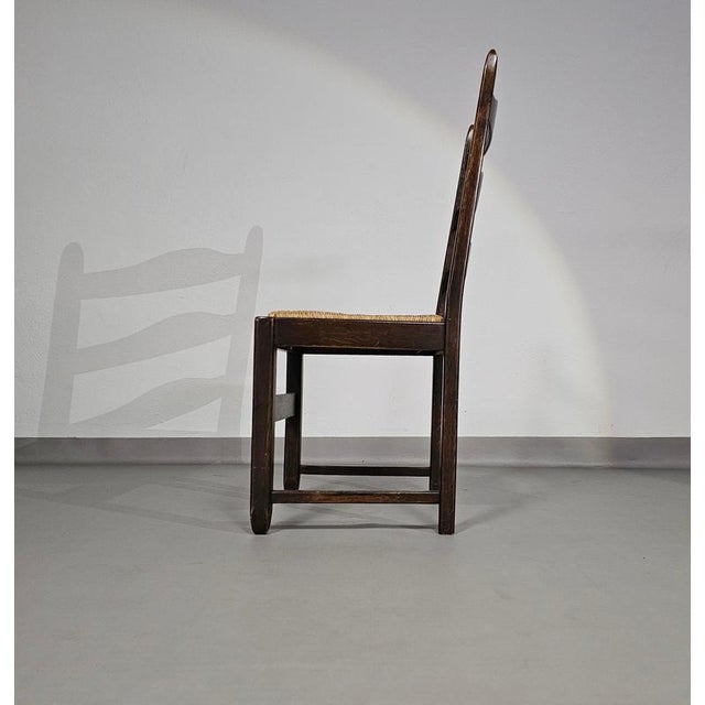 Rustic Farmhouse Ladderback Dining Chairs in Oak with Rush Seats, Set of 2 For Sale - Image 13 of 18